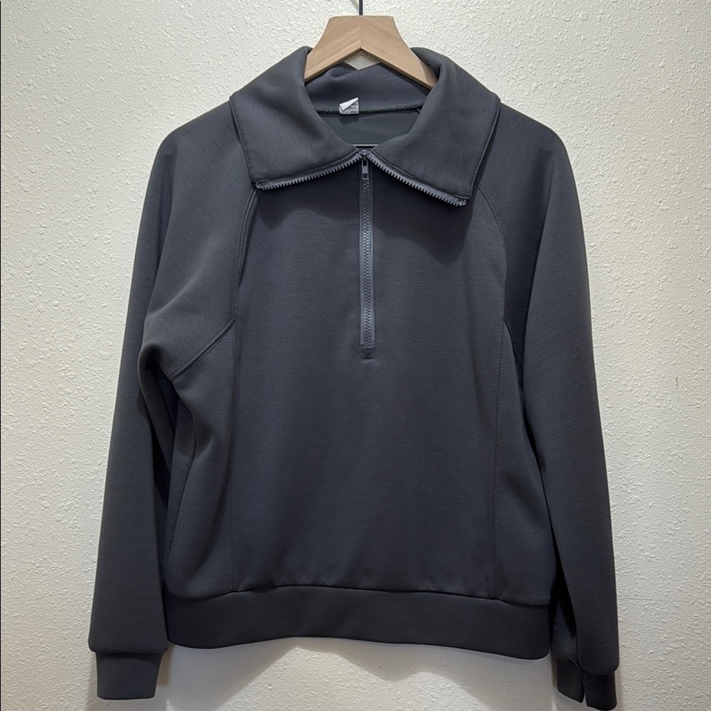 Anrabess Gray Half-Zip Sweater, Size M